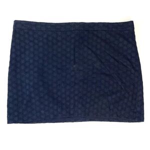 GAP Women's 100% Cotton Navy Blue Eyelet Mini Skirt With Zip Up Back 2012~Size 2